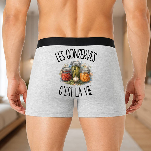 Boxer Homme Les conserves c'est la vie – Impression au dos