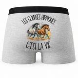 Boxer Homme Les courses hippiques c'est la vie – Impression au dos