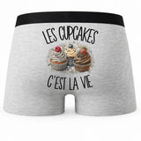 Boxer Homme Les cupcakes c'est la vie – Impression au dos