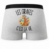 Boxer Homme Les girafes c'est la vie – Impression au dos