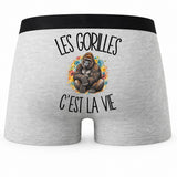 Boxer Homme Les gorilles c'est la vie – Impression au dos