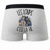 Boxer Homme Les loups c'est la vie – Impression au dos