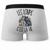 Boxer Homme Les loups c'est la vie – Impression au dos