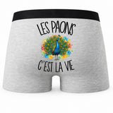 Boxer Homme Les paons c'est la vie – Impression au dos
