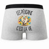 Boxer Homme Les pélicans c'est la vie – Impression au dos