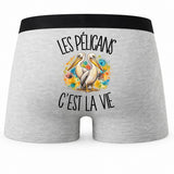 Boxer Homme Les pélicans c'est la vie – Impression au dos