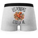 Boxer Homme Les poulpes c'est la vie – Impression au dos