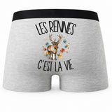 Boxer Homme Les rennes c'est la vie – Impression au dos