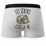 Boxer Homme Les soldes c'est la vie – Impression au dos