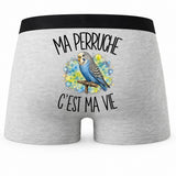 Boxer Homme Ma perruche c'est ma vie – Impression au dos