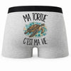 Boxer Homme Ma tortue c'est ma vie – Impression au dos