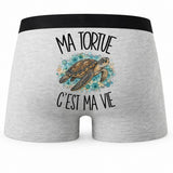 Boxer Homme Ma tortue c'est ma vie – Impression au dos