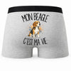 Boxer Homme Mon Beagle c'est ma vie – Impression au dos