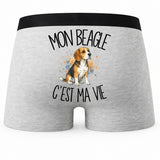 Boxer Homme Mon Beagle c'est ma vie – Impression au dos