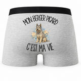 Boxer Homme Mon Berger Picard c'est ma vie – Impression au dos