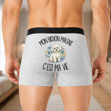 Boxer Homme Mon Bichon Maltais c'est ma vie – Impression au dos
