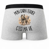 Boxer Homme Mon Cairn Terrier c'est ma vie – Impression au dos