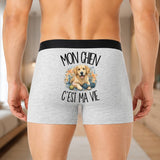 Boxer Homme Mon Chien c'est ma vie – Impression au dos