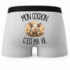 Boxer Homme Mon cochon c'est ma vie – Impression au dos