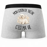 Boxer Homme Mon Coton de Tuléar c'est ma vie – Impression au dos
