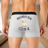 Boxer Homme Mon Coton de Tuléar c'est ma vie – Impression au dos