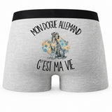 Boxer Homme Mon Dogue Allemand c'est ma vie – Impression au dos