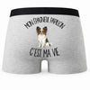Boxer Homme Mon Épagneul Papillon c'est ma vie – Impression au dos