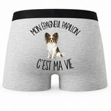 Boxer Homme Mon Épagneul Papillon c'est ma vie – Impression au dos