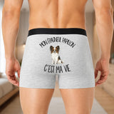 Boxer Homme Mon Épagneul Papillon c'est ma vie – Impression au dos