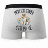 Boxer Homme Mon Fox Terrier c'est ma vie – Impression au dos