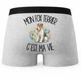 Boxer Homme Mon Fox Terrier c'est ma vie – Impression au dos