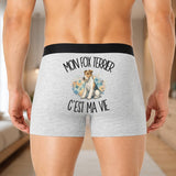 Boxer Homme Mon Fox Terrier c'est ma vie – Impression au dos
