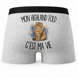 Boxer Homme Mon Highland Fold c'est ma vie – Impression au dos