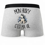 Boxer Homme Mon Husky c'est ma vie – Impression au dos