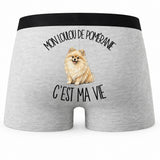 Boxer Homme Mon Loulou de Poméranie c'est ma vie – Impression au dos