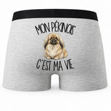 Boxer Homme Mon Pékinois c'est ma vie – Impression au dos
