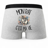 Boxer Homme Mon rat c'est ma vie – Impression au dos