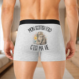 Boxer Homme Mon Scottish Fold c'est ma vie – Impression au dos