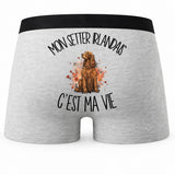 Boxer Homme Mon Setter Irlandais c'est ma vie – Impression au dos