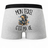 Boxer Homme Mon Teckel c'est ma vie – Impression au dos