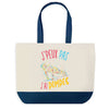 Sac de shopping bleu J'peux pas Pompes Push-up