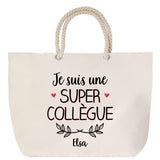 Sac Fête des Mères Mamie Famille Idée Cadeau anniversaire Noël Travail Boulot Métier Départ Retraite Collègue Femme cabas shopping plage