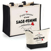 Cabas femme sac plage ou shopping tote bag pochette trousse Idée cadeau original pour anniversaire Noël travail départ retraite collègue famille fete des mères maman mamie