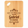Planche bambou gravée personnalisée homme idée cadeau Fête des Pères apéro 30×20 prénom cuisine plateau fromage anniversaire noel papa papi 