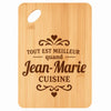 Planche bambou gravée personnalisée homme idée cadeau Fête des Pères apéro 30×20 prénom cuisine plateau fromage anniversaire noel papa papi 