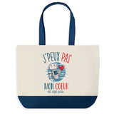 Sac de shopping bleu J'peux pas Couple Robot Mignon Coeur Déjà Pris