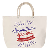 Sac Fête des Mères Mamie Famille Idée Cadeau anniversaire Noël Travail Boulot Métier Départ Retraite Collègue Femme cabas shopping plage