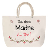 Sac Fête des Mères Mamie Famille Idée Cadeau anniversaire Noël Travail Boulot Métier Départ Retraite Collègue Femme cabas shopping plage