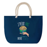 Sac de plage Bleu anse corde J'peux Pas Sauver Notre Planète