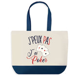 Sac de shopping bleu J'peux pas Poker